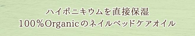 ハイポニキウムを直接保湿。100%オーガニックのネイルヘッドケアオイル。