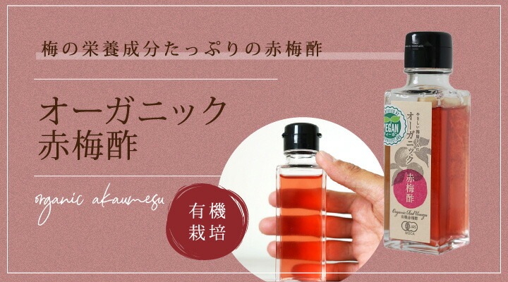 やさしい梅屋さん 深見梅店 オーガニック赤梅酢（有機赤梅酢）100ｇ瓶ボトル入り