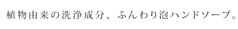 植物由来の洗浄成分、ふんわり泡ハンドソープ。
