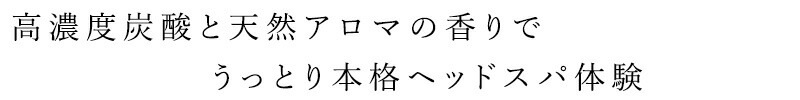 高濃度炭酸と天然アロマの香りでうっとり本格ヘッドスパ体験