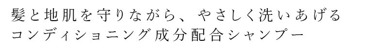 髪と地肌を守りながら、やさしく洗いあげる コンディショニング成分配合シャンプー