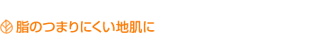 脂のつまりにくい地肌に