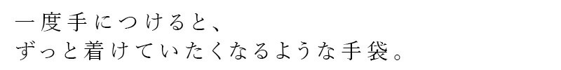 一度手につけると、ずっと着けていたくなるような手袋。
