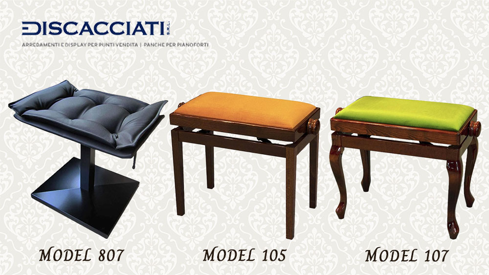 DISCACCIATI（ディスカチャーチ）MODEL 105 R ピアノ椅子 直脚 