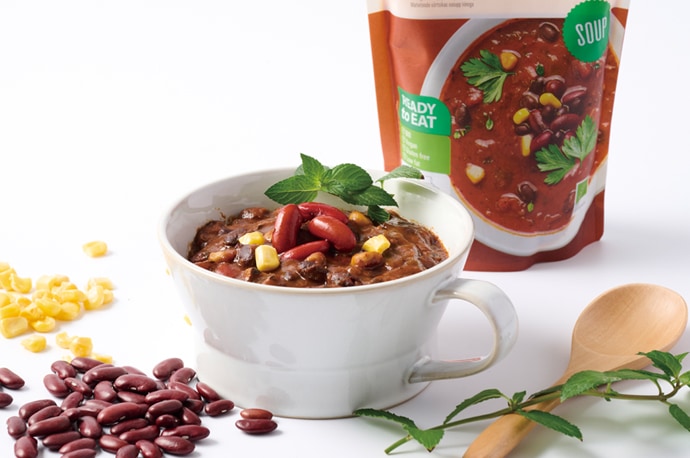 有機野菜スープ・チリビーンズ