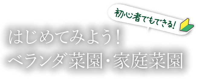 初心者でもできる！はじめてみよう！ベランダ菜園・家庭菜園