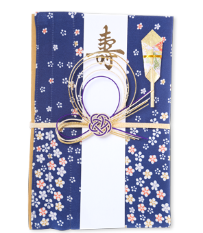 ご祝儀袋 結姫 赤松（シルク）藍色流花