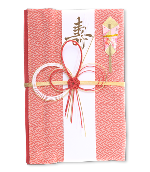 ご祝儀袋 結姫 赤松（シルク）絹織桃柄