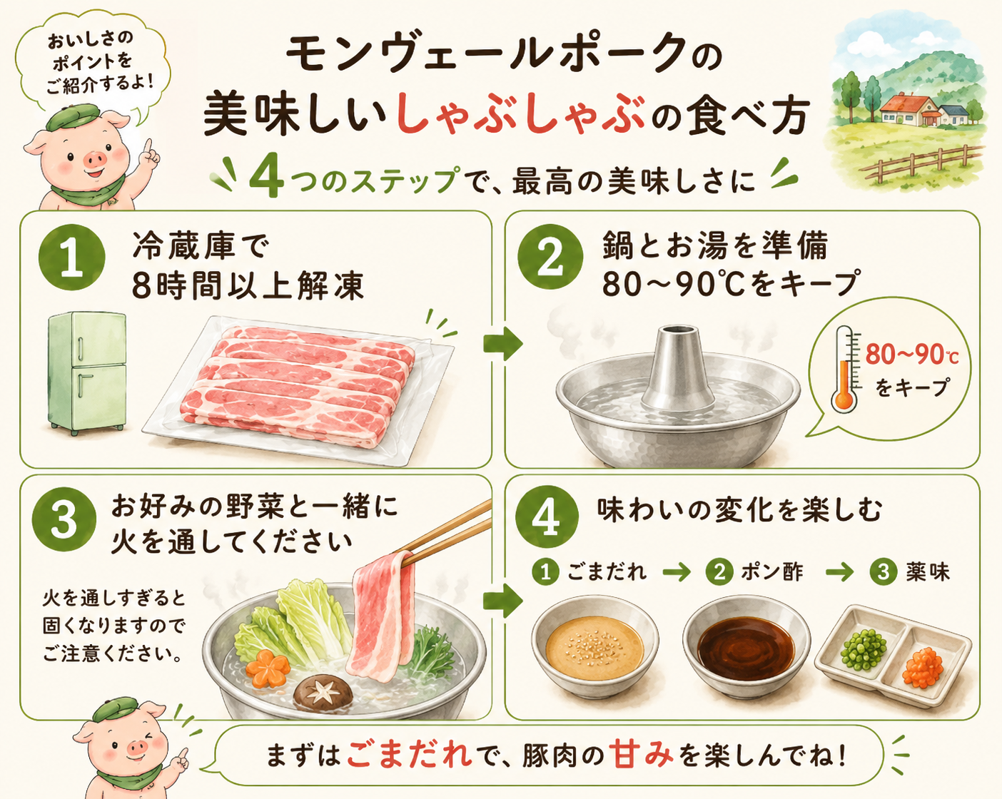 モンヴェールポークしゃぶしゃぶの美味しい食べ方