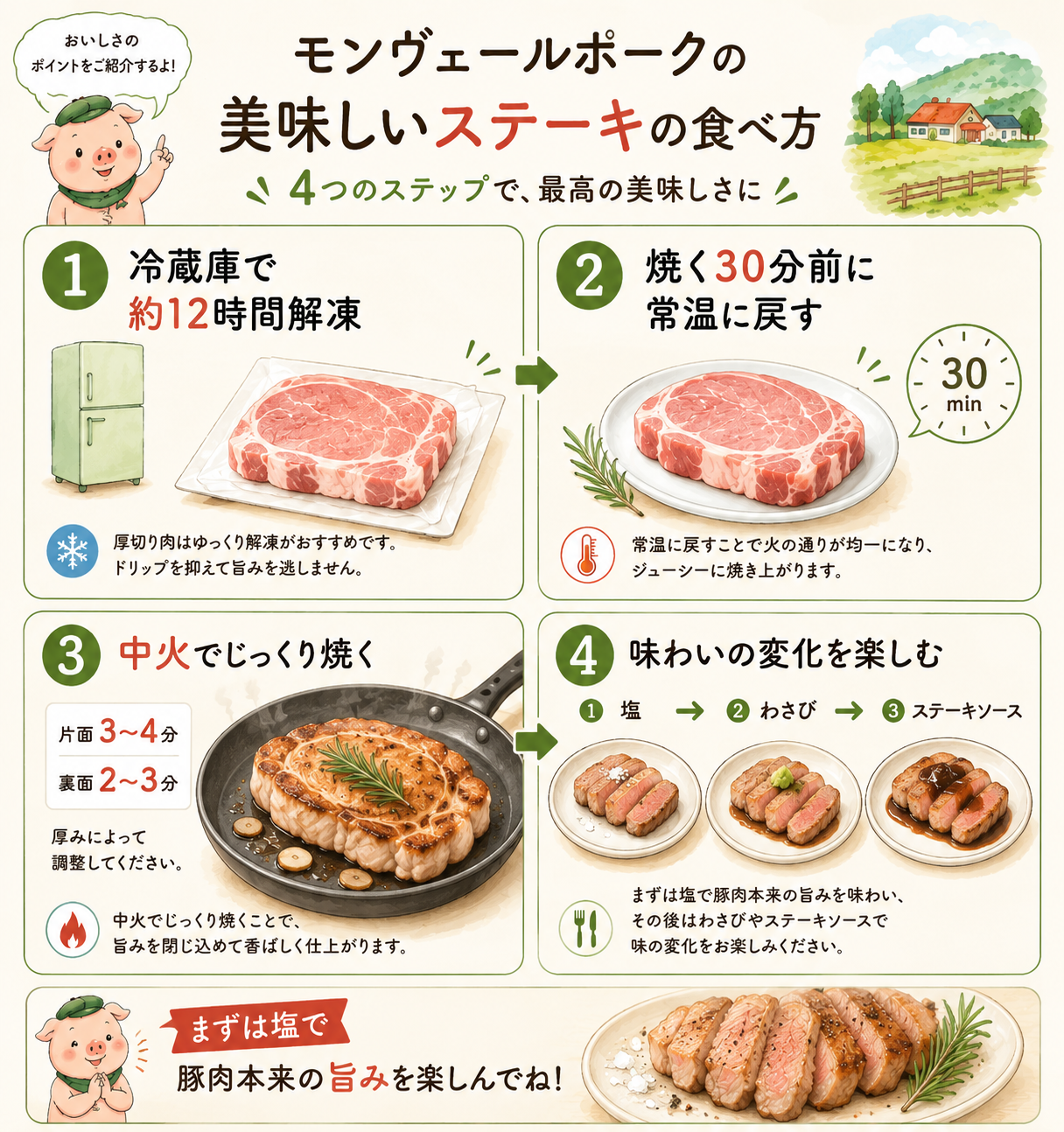 モンヴェールポークステーキの美味しい食べ方