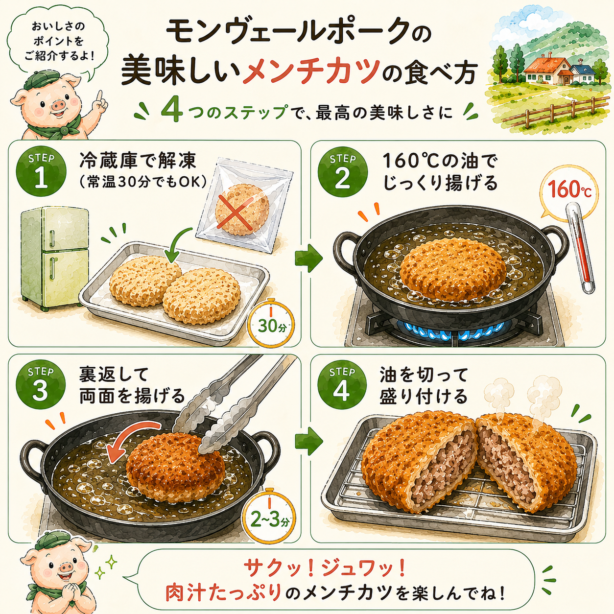 モンヴェールポーク自家製メンチカツの美味しい食べ方
