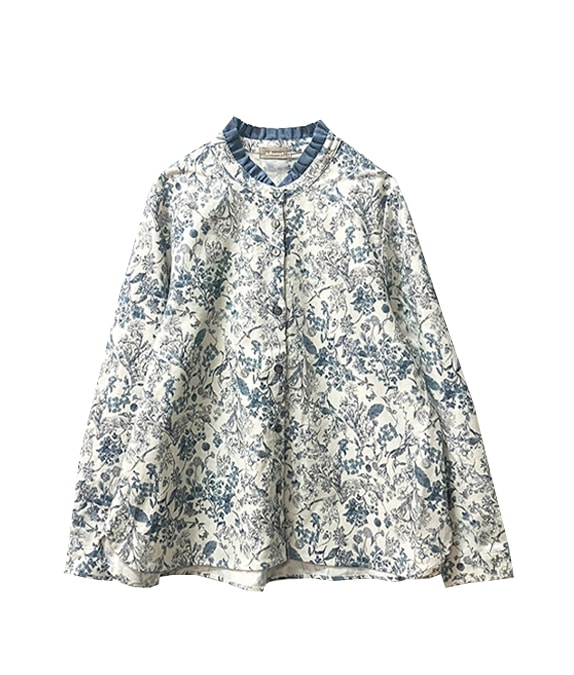 20ビエラ起毛花柄ブラウス
