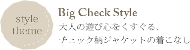 コーディネートBig Check Style