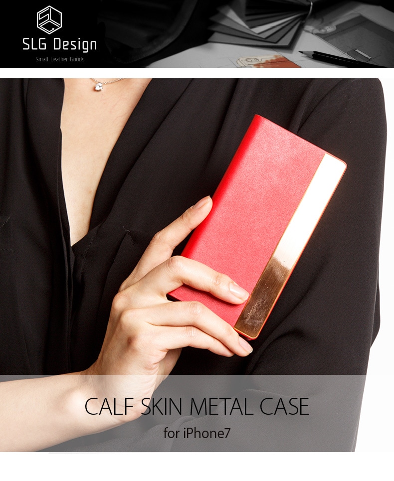 iPhone SE（第3世代）/ SE（第2世代） 8/7】Calf Skin Metal Case 