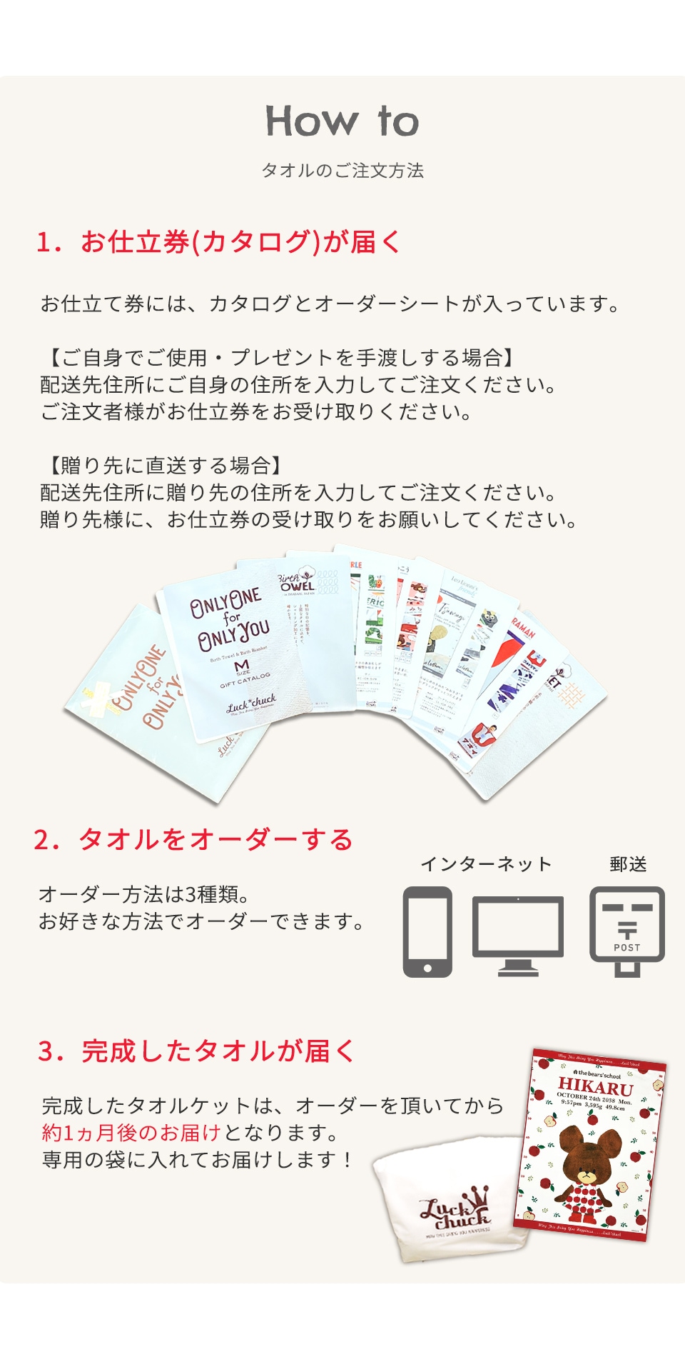 タオルの注文方法