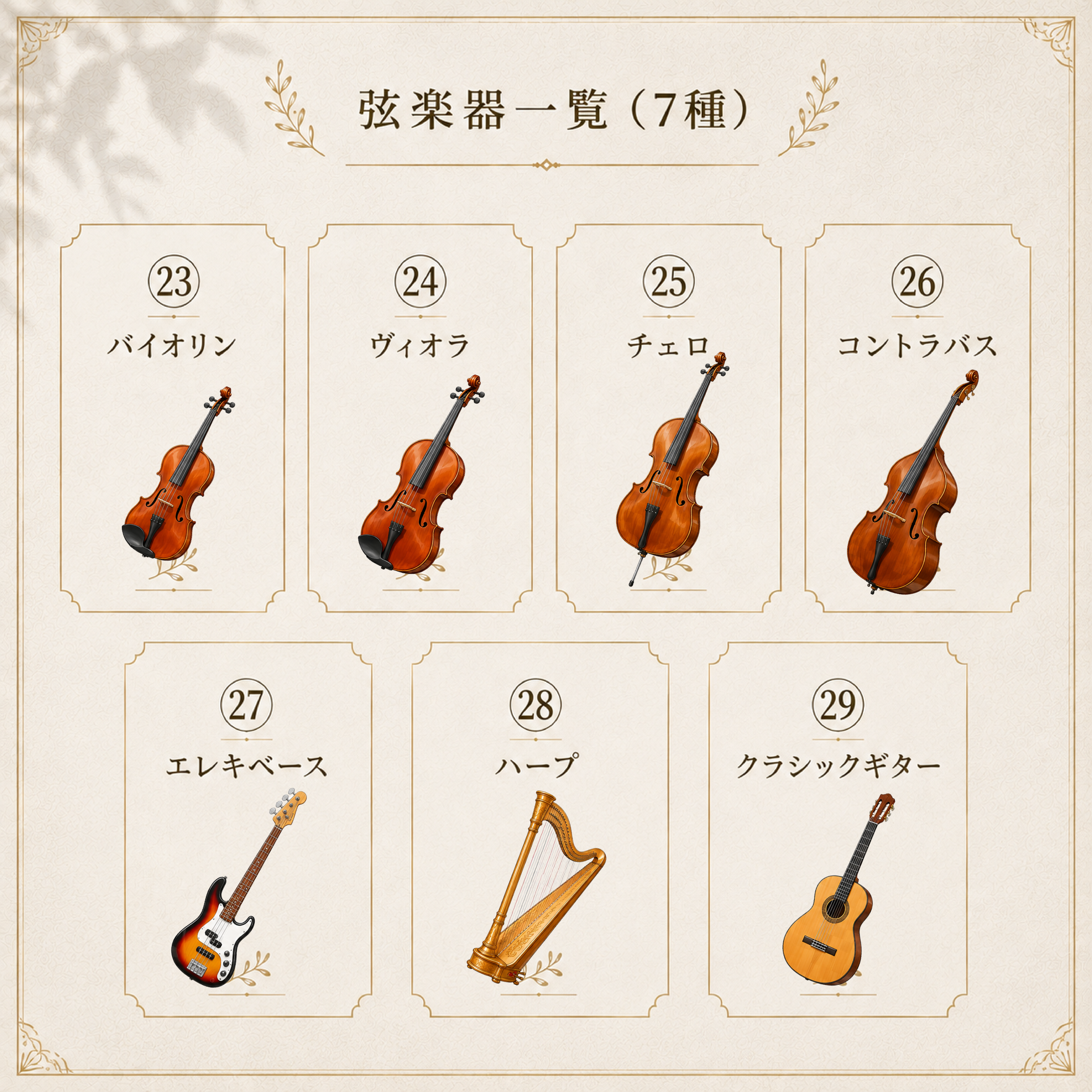 弦楽器一覧