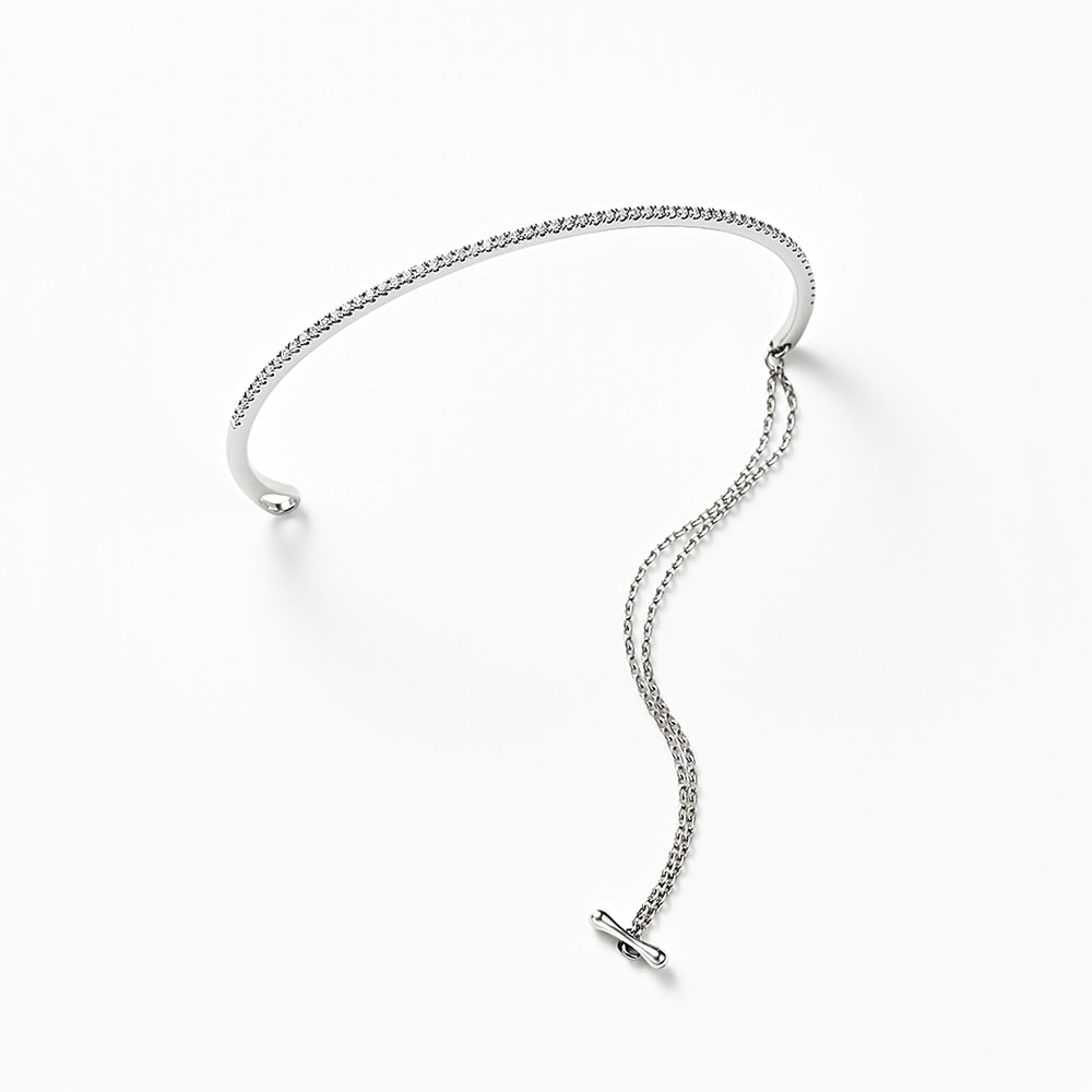 [ダイヤモンドライン] DIAMOND LINE プラチナ ダイヤモンド バングル ブレスレット ライン ジェンダーレス ご褒美 ギフト クリスマス　QDBLL3011