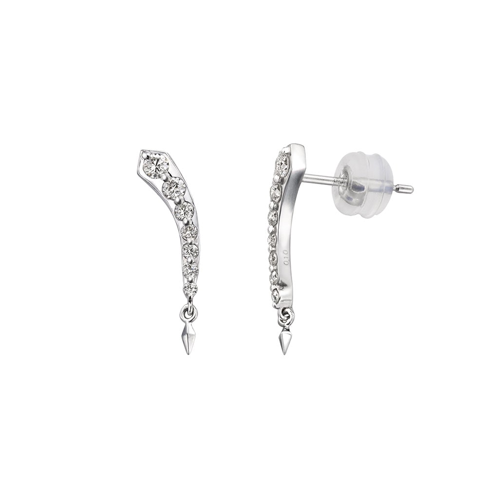 [ダイヤモンドライン]DIAMOND LINE プラチナ950/900 ダイヤピアスジェンダーレス ご褒美 ギフト クリスマス QDPRL 4003