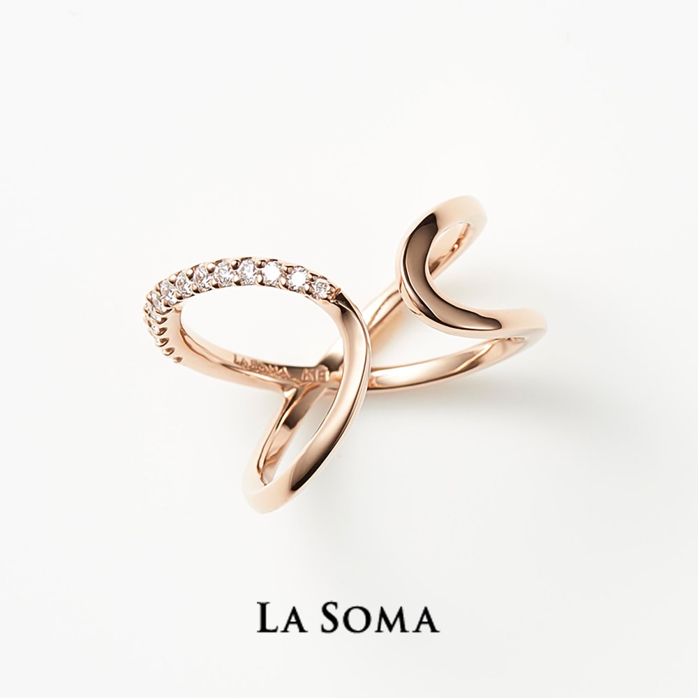 ラ・ソマ] LA SOMA デザート 18金 ピンクゴールド ダイヤモンド リング
