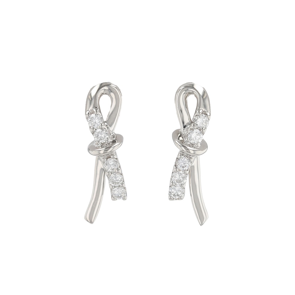[スイートテン・ダイヤモンド] Sweet 10 Diamond プラチナ ピアス ダイヤモンド リボン 10石 記念日 10周年 PPSD40031