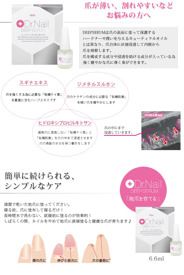 宅急便限定 Dr Nail Deepserum ドクターネイル ディープセラム 6 6ml 革進的ネイルケア 浸透 補修して爪の悩みを解決 美容液 ジェルネイル ネイル ハンド フットケア用品 ジェルネイルキット ネイル用品専門店 ネイルタウン