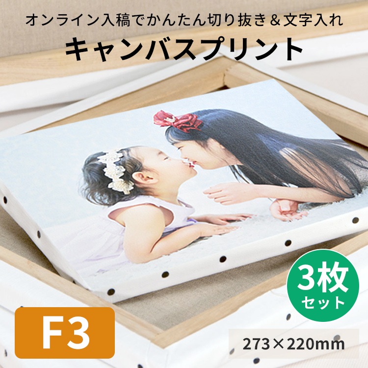 3枚セット】キャンバスプリント F3サイズ（273×220mm）※短納期対応