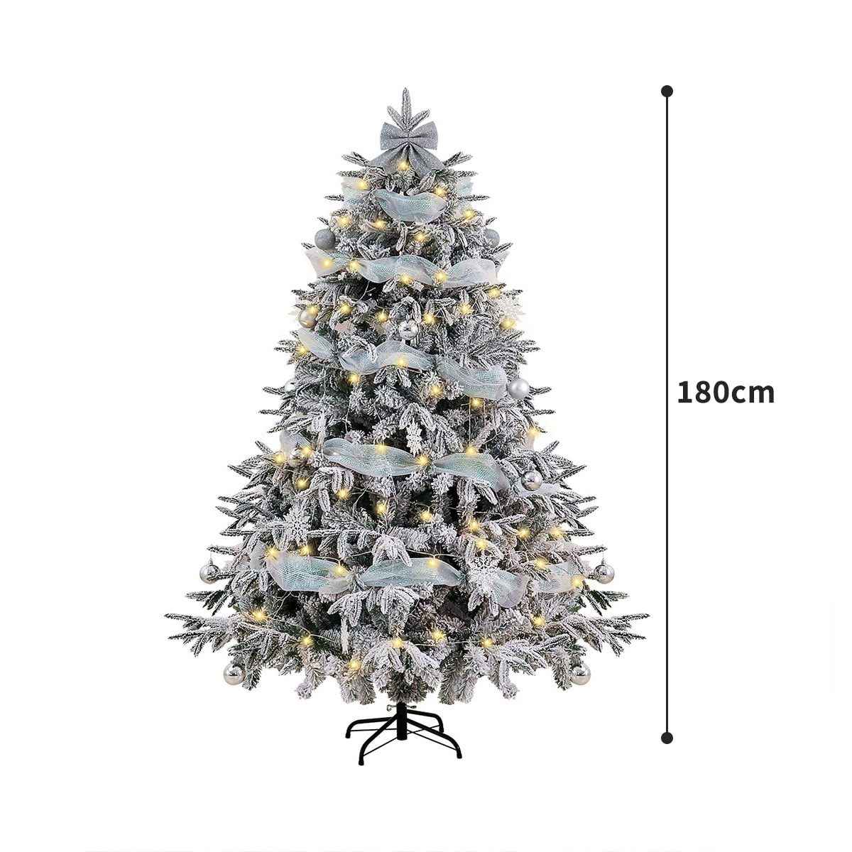180cm] VeroMan スノーフロック クリスマスツリー 雪化粧 もみの木
