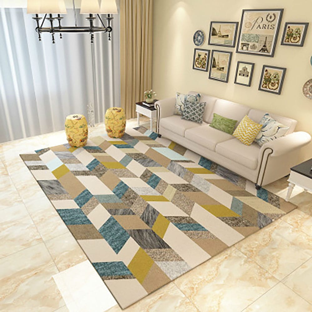 200CM×300CM] VeroMan ラグ 幾何デザイン カラフルアクセント 柔らか