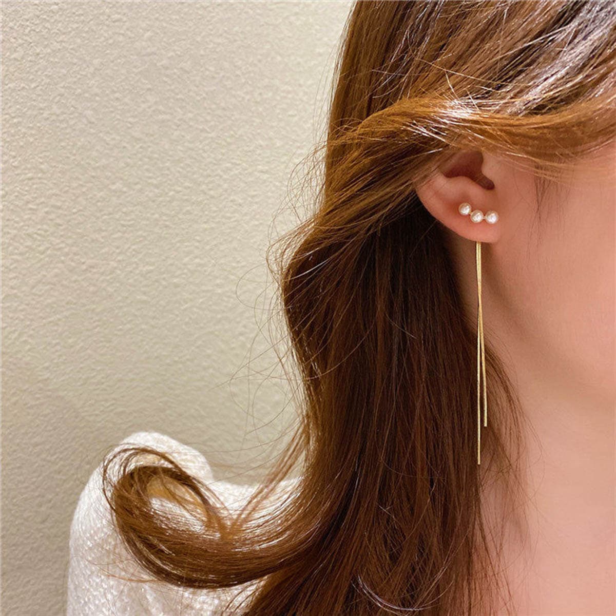 VeroMan BIJOU＋ パール タッセル ピアス イヤリング ロングデザイン