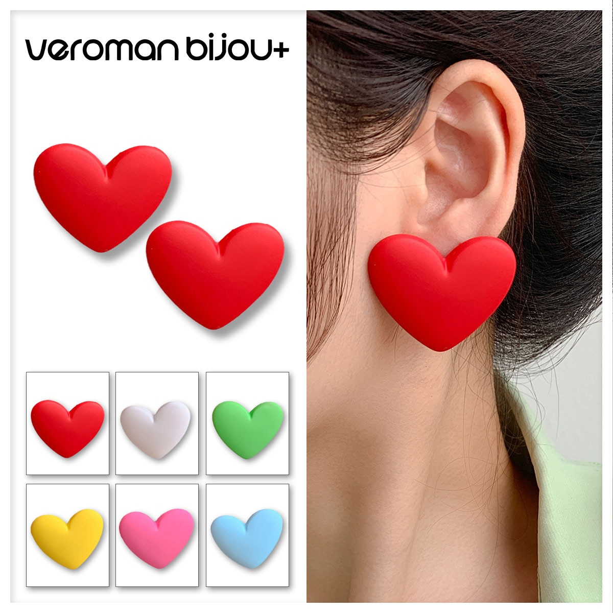 VeroMan BIJOU＋ ハートピアス イヤリング S925 シルバーポスト