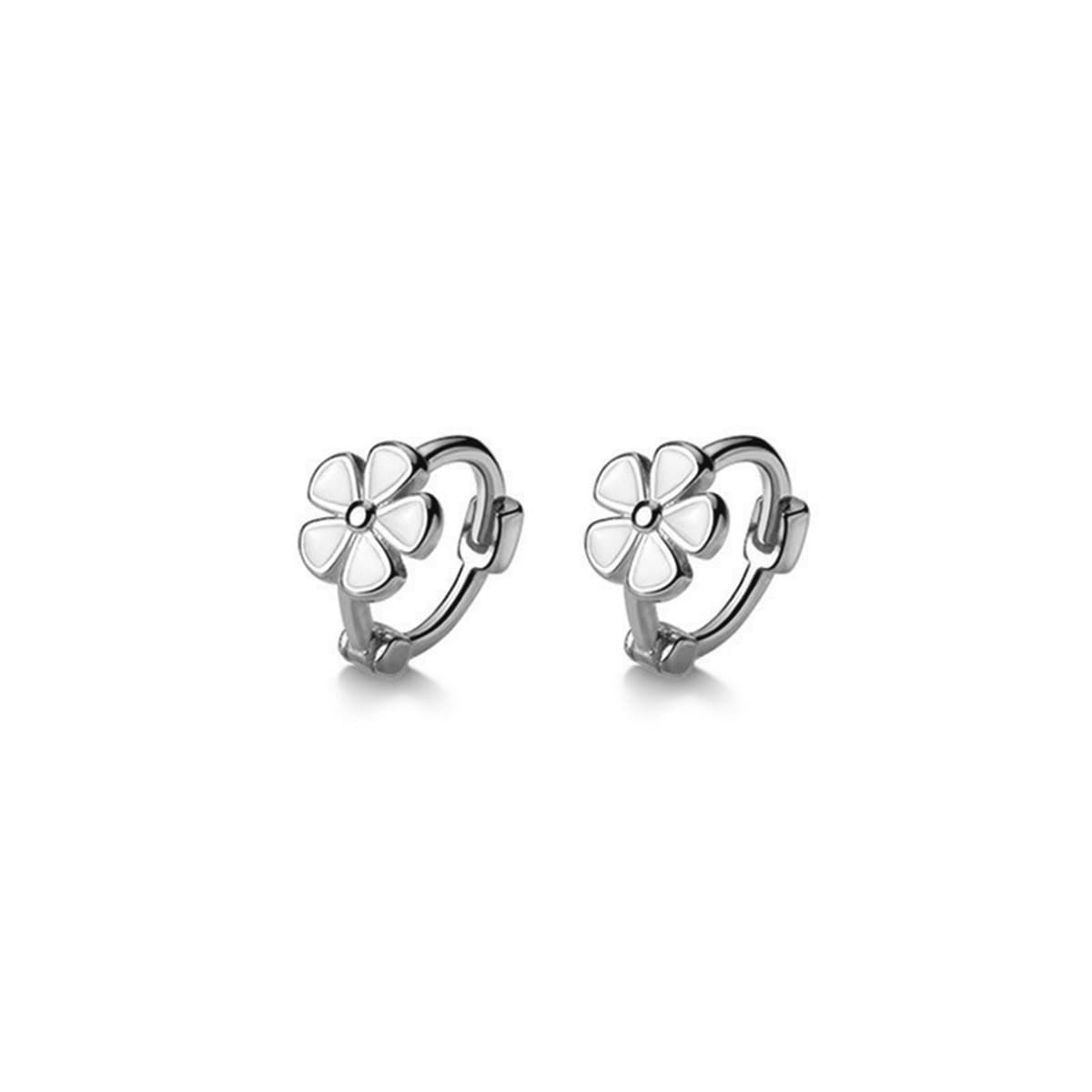 VeroMan BIJOU+ プレーンフープピアス 花アクセント フラワー 