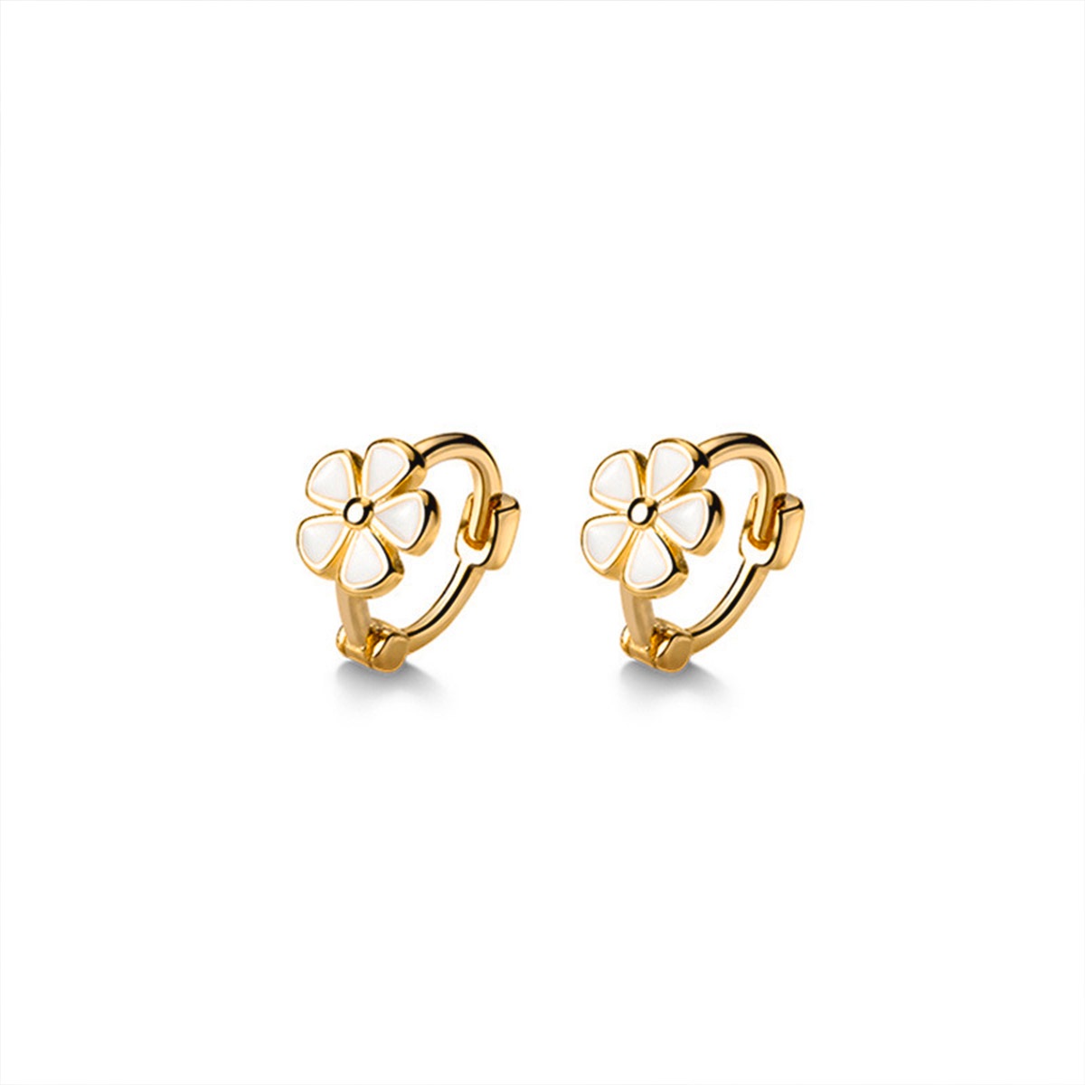 VeroMan BIJOU+ プレーンフープピアス 花アクセント フラワー