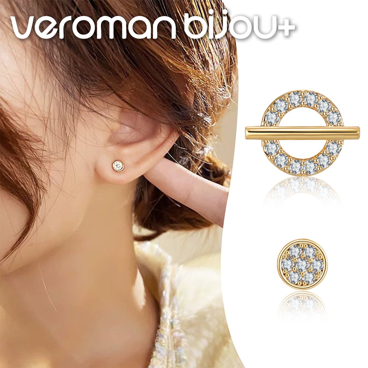 VeroMan BIJOU＋ アシンメトリーピアス 左右 違う ピアス 両耳用