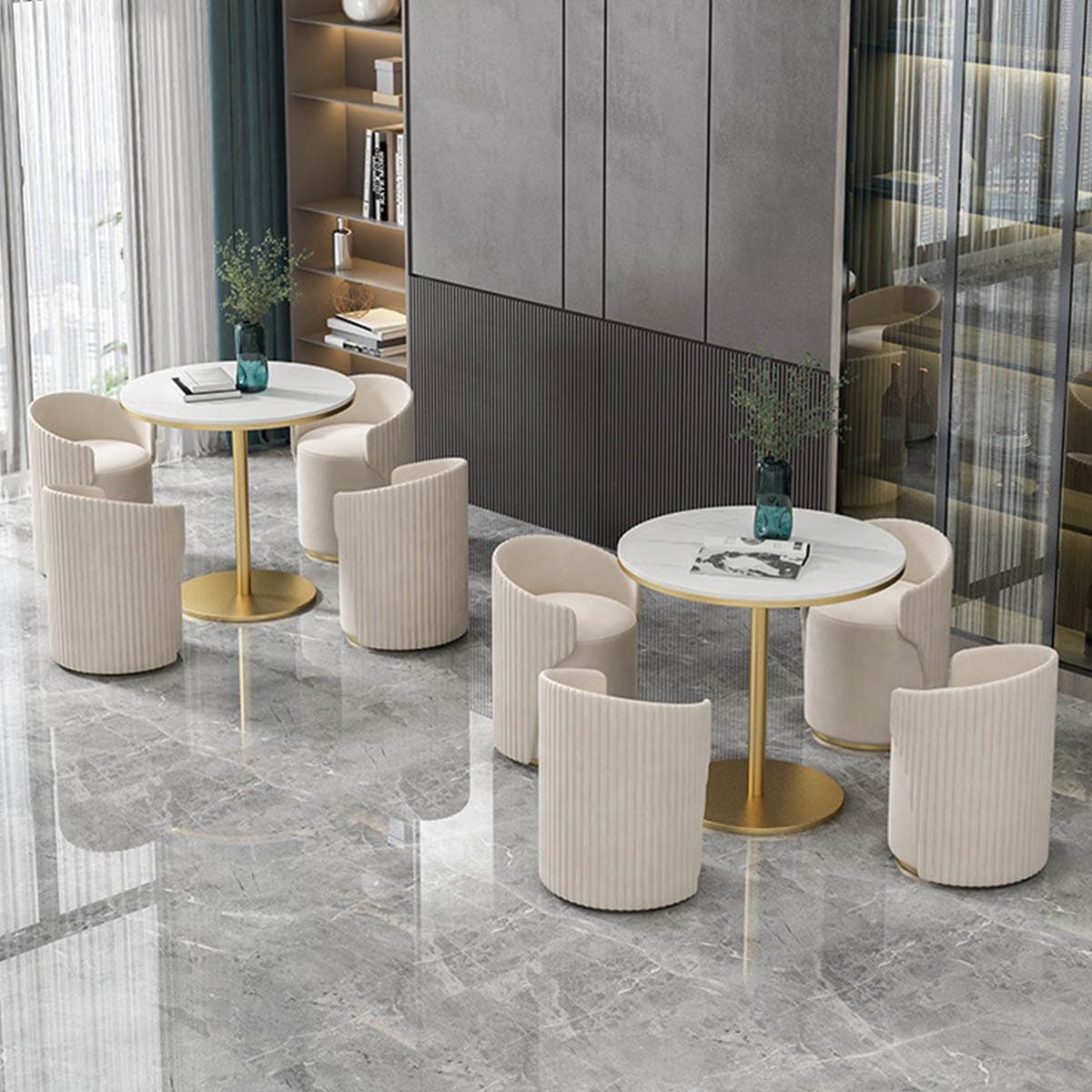 ferm LIVING Mineral Cafe 大理石 円形カフェテーブル a