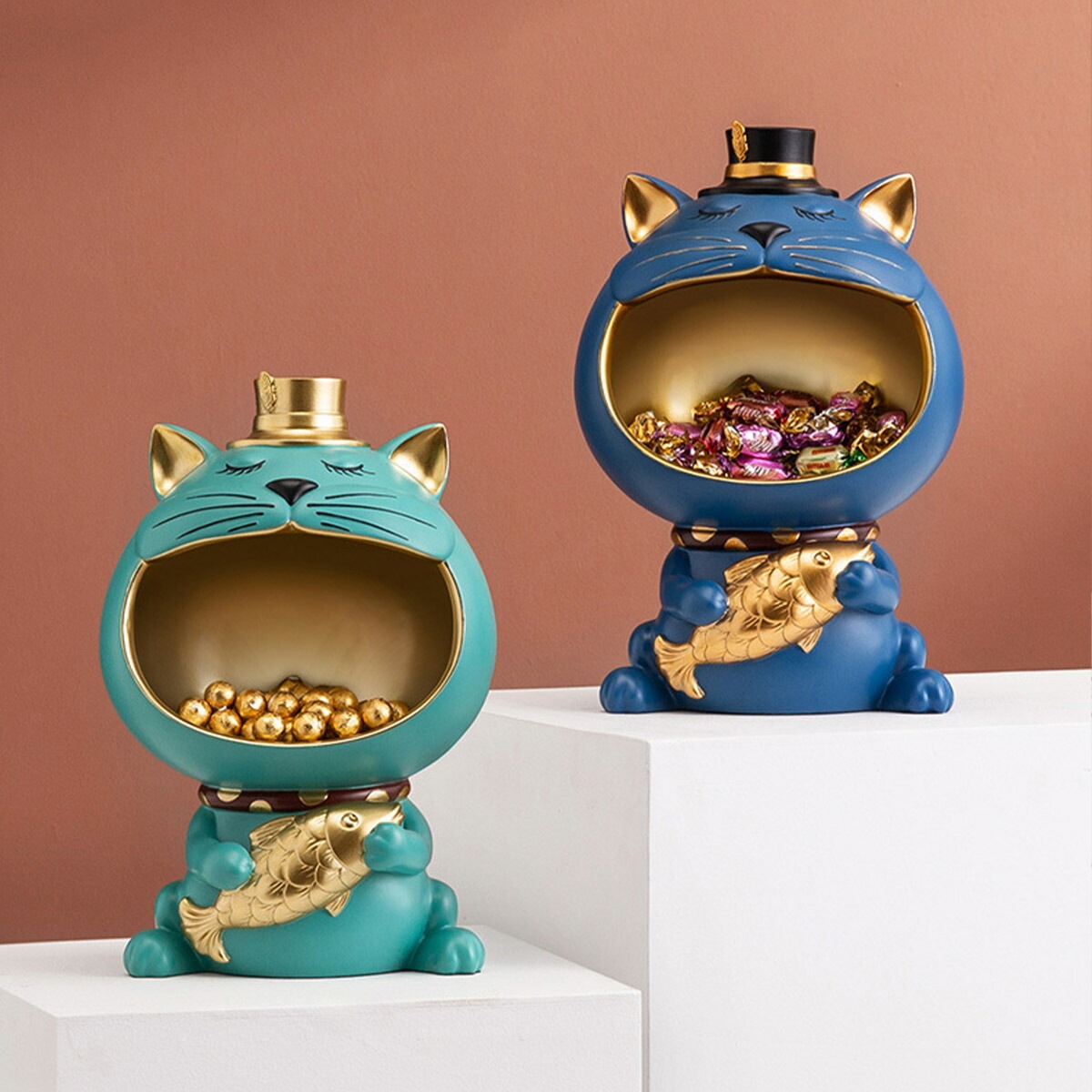 ネコ　モダン　南部鉄器　置物　オブジェ　鋳物　キートレー　鍵　アクセサリー 45731342561_2.jpg