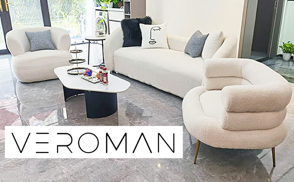 VeroMan 一人掛けソファ もこもこ ラウンドソファ パーソナルチェア