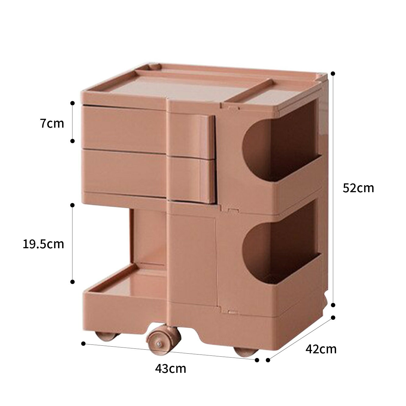 VeroMan コロコロ動くカラートロリー レトロな彩りが映えるキャスター