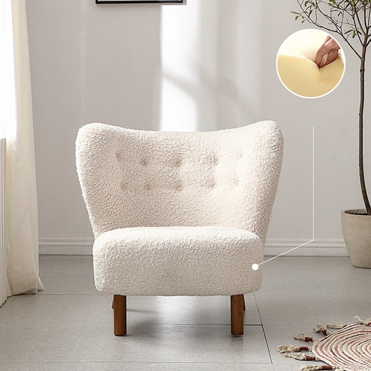 VeroMan ふわふわソファ 羊のような チェア 高反発素材 クッション