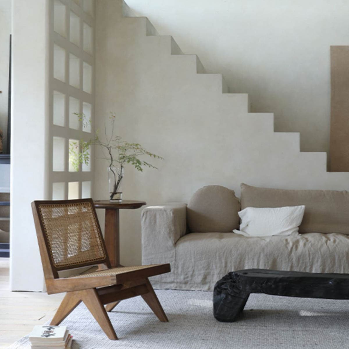 VeroMan ラタン編みチェア ローチェア 椅子 安定設計 ハンドメイド編み