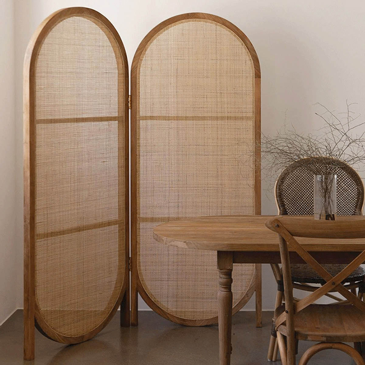 VeroMan 間仕切り ラタン編み パーテーション 間仕切り 目隠し