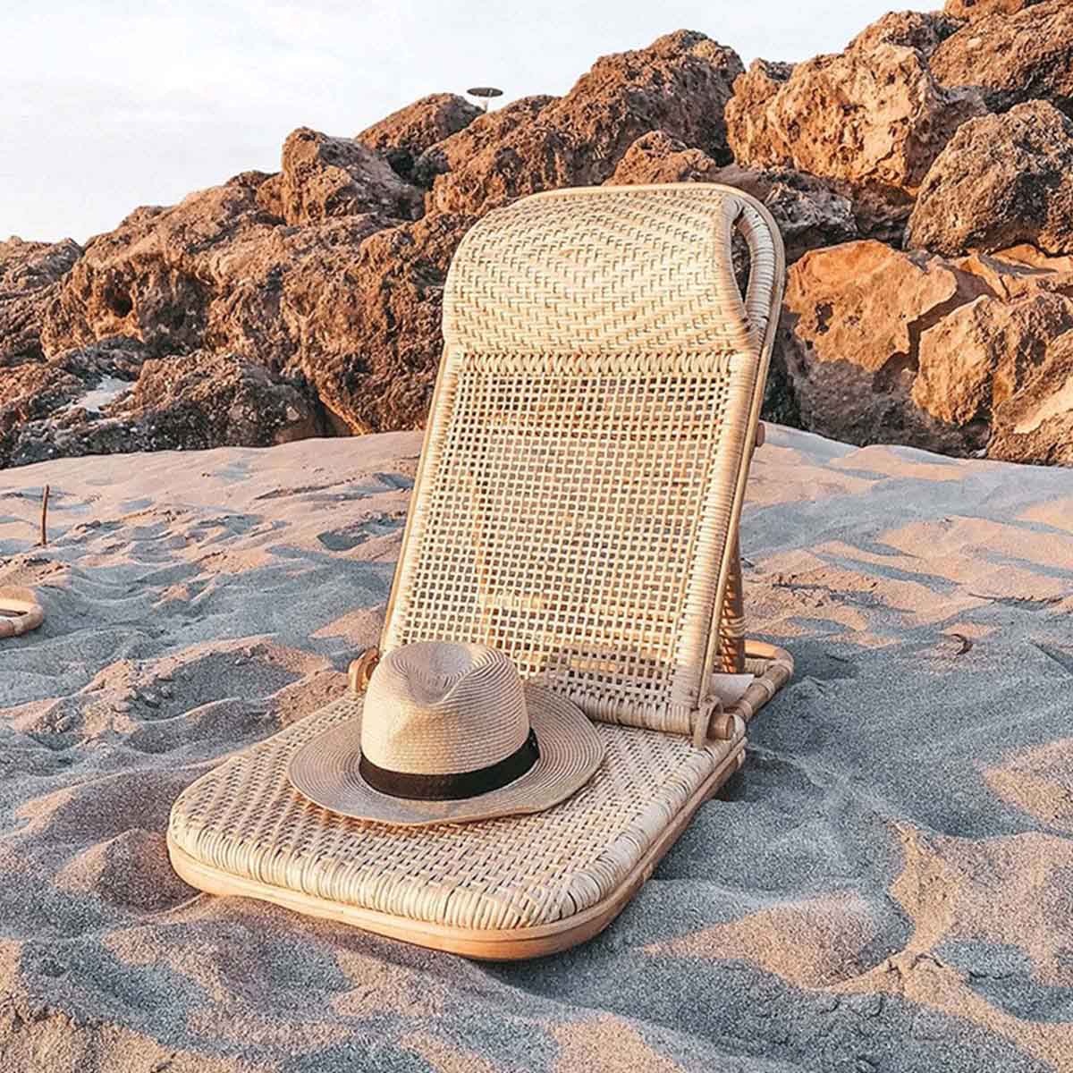 VeroMan 座椅子 ラタン 編み 椅子 折りたたみチェア ビーチチェア