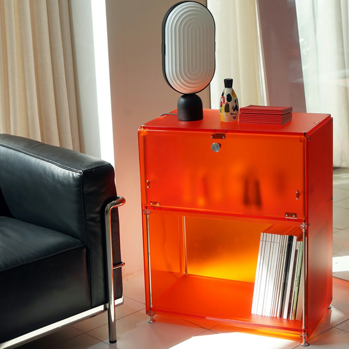 VeroMan カラーラック アクリル キャビネット ベッドサイドチェスト