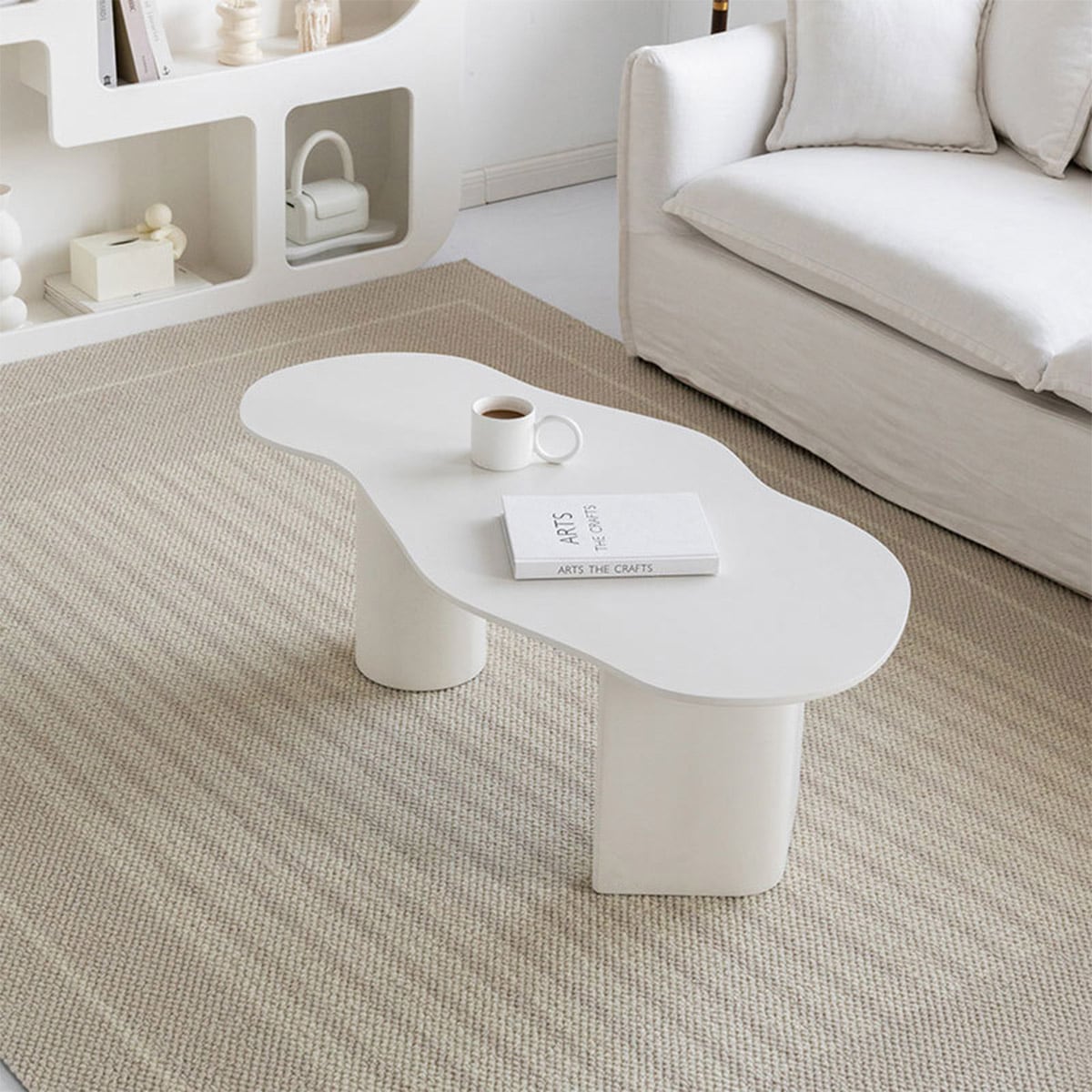 VeroMan ローテーブル リビングテーブル ホワイト 白 雲のような