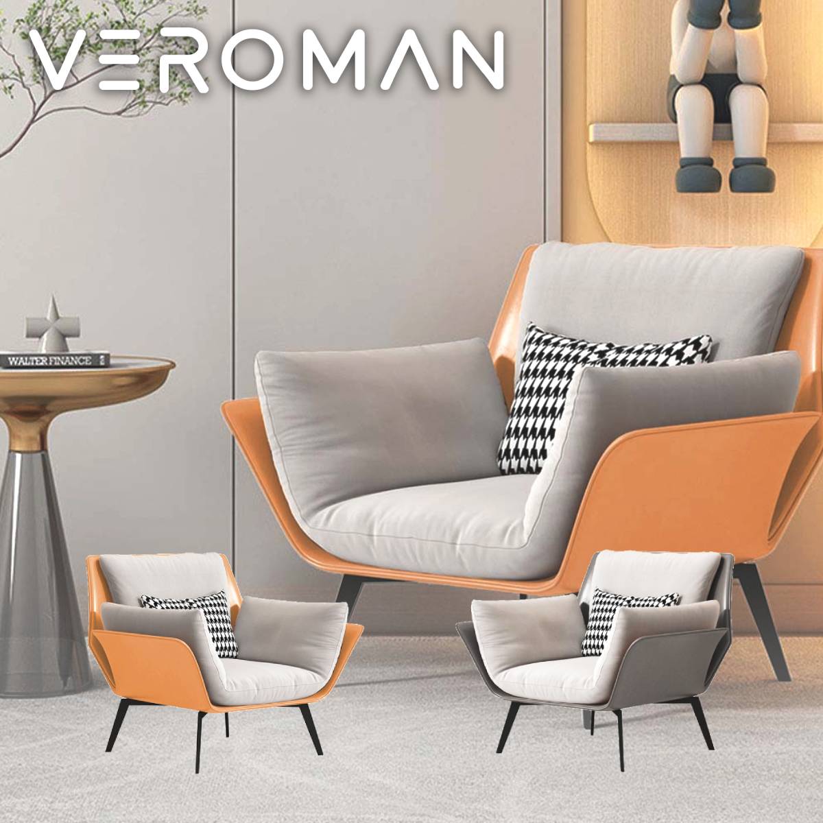 VeroMan ソファ 一人掛け カウチ リビング クラシック カジュアル