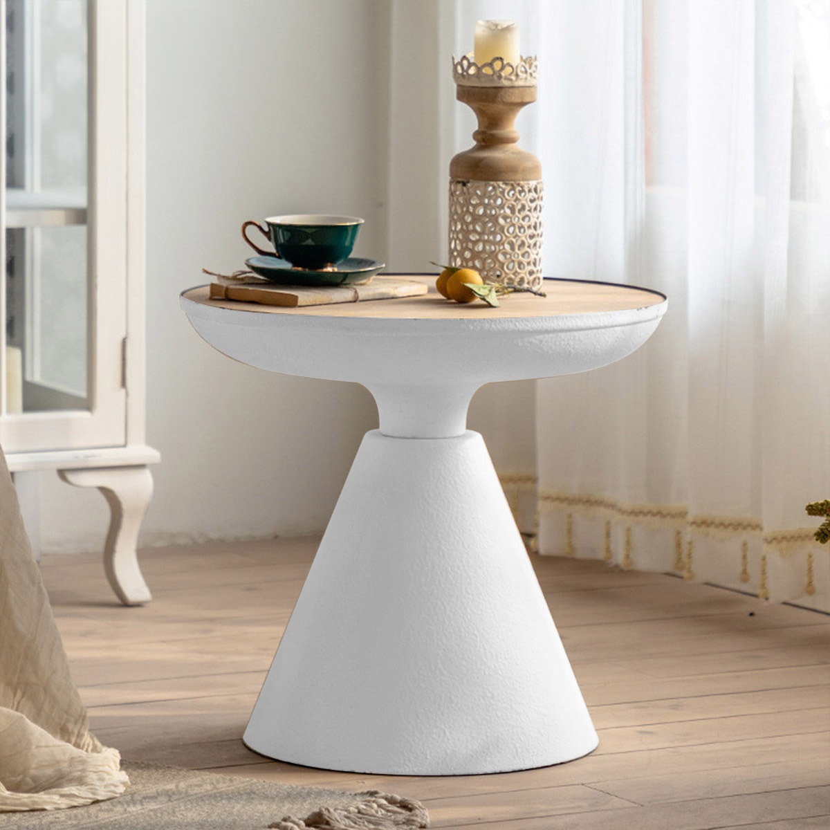 VeroMan 木製ラウンドテーブル 丸ダイニングテーブル 丸テーブル