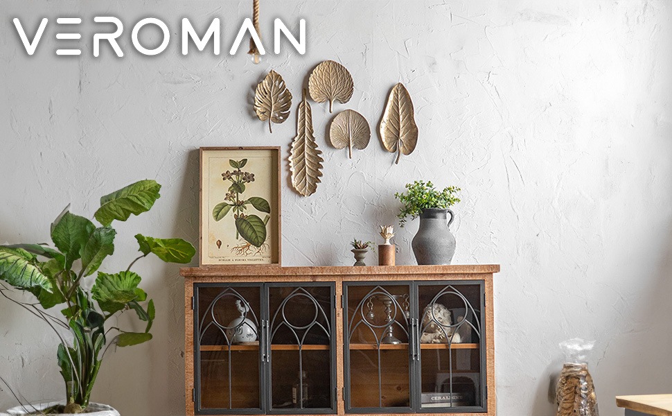 5個セット] VeroMan 壁飾り 雑貨 葉っぱ仕様 壁掛け式 しっとり美しい