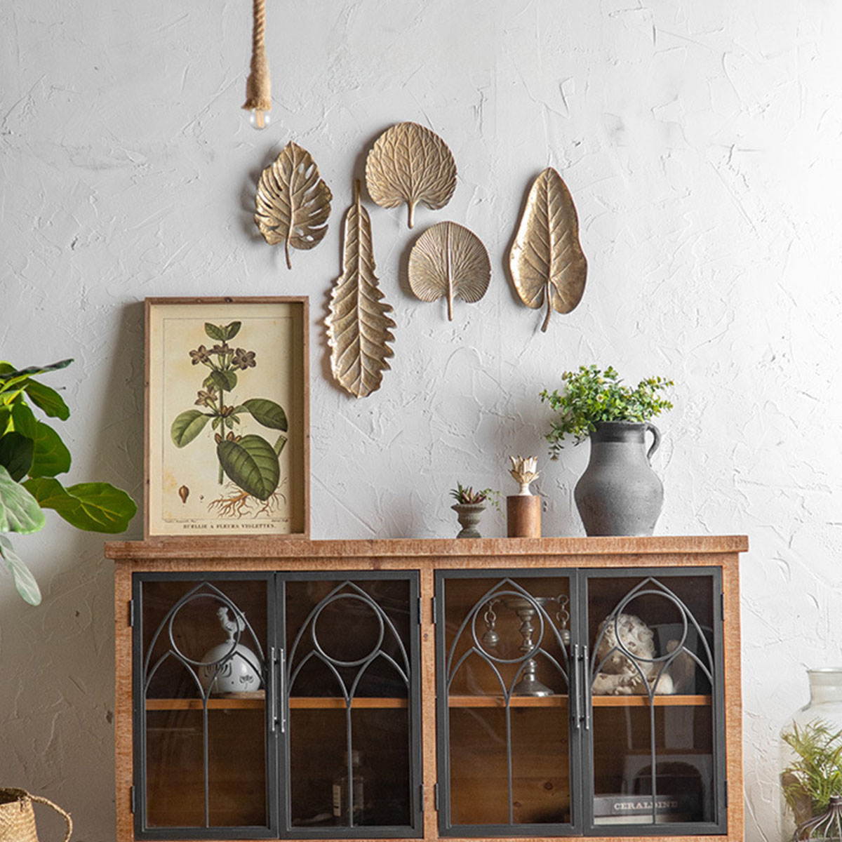 5個セット] VeroMan 壁飾り 雑貨 葉っぱ仕様 壁掛け式 しっとり美しい