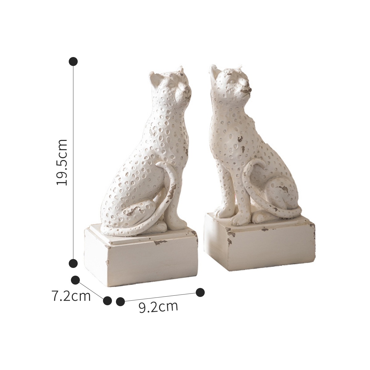 2個セット] VeroMan 彫刻レオパードブックエンド 彫刻デザインの