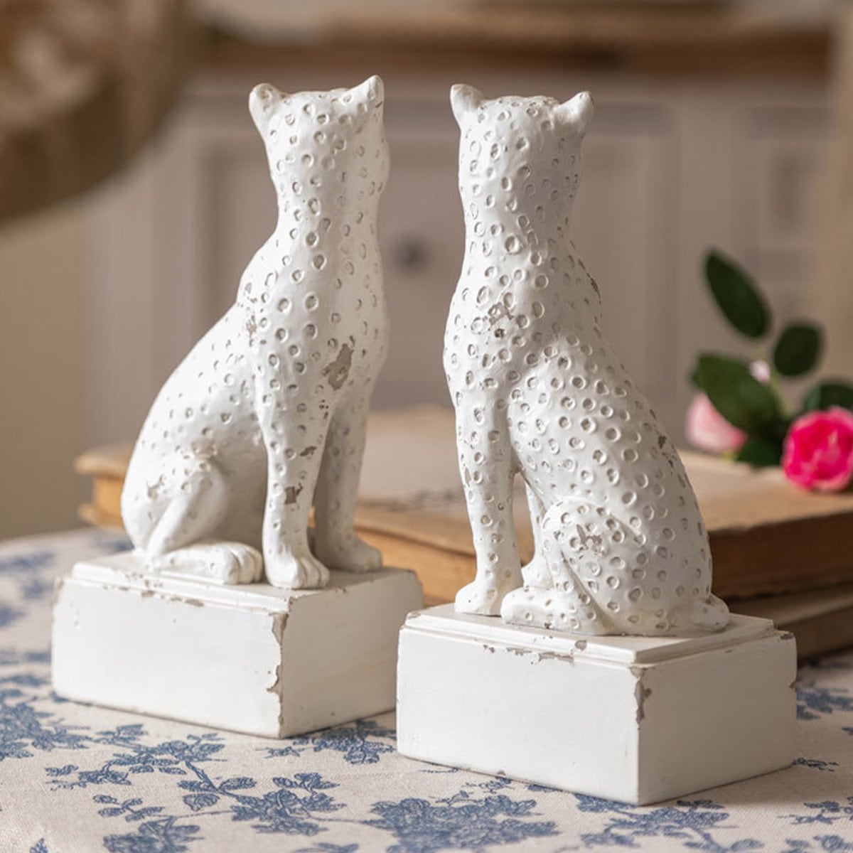 2個セット] VeroMan 彫刻レオパードブックエンド 彫刻デザインの