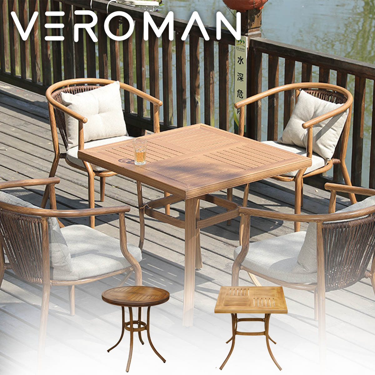 テーブルセット・椅子2脚] VeroMan ダイニングテーブル テーブルセット 
